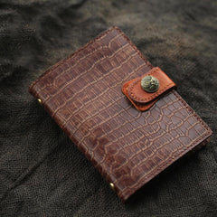Brown Handmade Leather A7 Journal Travel Notepad Brown Notebook For Men