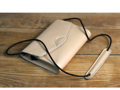 Cute White LEATHER Flip Side Bag Handmade WOMEN Envelope Crossbody BAG Purse FOR WOMEN