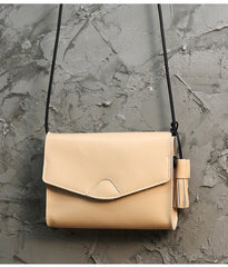 Cute Coffee LEATHER Flip Side Bag Handmade WOMEN Envelope Crossbody BAG Purse FOR WOMEN