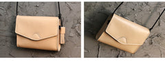 Cute Brown LEATHER Flip Side Bag Handmade WOMEN Envelope Crossbody BAG Purse FOR WOMEN