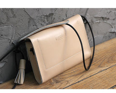 Cute Brown LEATHER Flip Side Bag Handmade WOMEN Envelope Crossbody BAG Purse FOR WOMEN