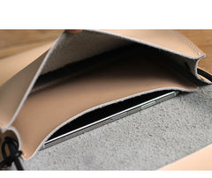Cute Brown LEATHER Flip Side Bag Handmade WOMEN Envelope Crossbody BAG Purse FOR WOMEN