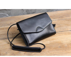 Cute Brown LEATHER Flip Side Bag Handmade WOMEN Envelope Crossbody BAG Purse FOR WOMEN