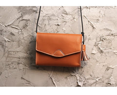 Cute White LEATHER Flip Side Bag Handmade WOMEN Envelope Crossbody BAG Purse FOR WOMEN