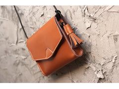 Cute Black LEATHER Flip Side Bag Handmade WOMEN Envelope Crossbody BAG Purse FOR WOMEN