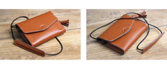 Cute White LEATHER Flip Side Bag Handmade WOMEN Envelope Crossbody BAG Purse FOR WOMEN
