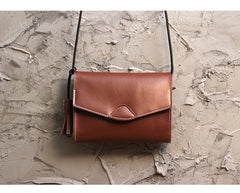 Cute White LEATHER Flip Side Bag Handmade WOMEN Envelope Crossbody BAG Purse FOR WOMEN