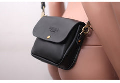 Cute Brown LEATHER Flip Side Bag Handmade WOMEN Phone Crossbody BAG Purse FOR WOMEN