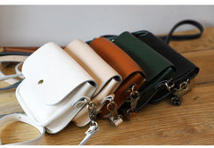 Cute Green LEATHER Flip Side Bag Handmade WOMEN Phone Crossbody BAG Purse FOR WOMEN