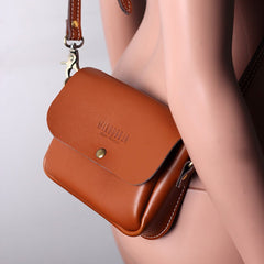 Cute White LEATHER Flip Side Bag Handmade WOMEN Phone Crossbody BAG Purse FOR WOMEN