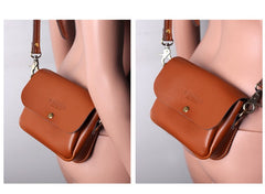 Cute White LEATHER Flip Side Bag Handmade WOMEN Phone Crossbody BAG Purse FOR WOMEN