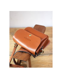 Cute Black LEATHER Flip Side Bag Handmade WOMEN Phone Crossbody BAG Purse FOR WOMEN