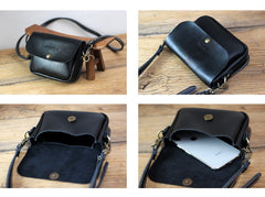 Cute Green LEATHER Flip Side Bag Handmade WOMEN Phone Crossbody BAG Purse FOR WOMEN