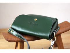 Cute Brown LEATHER Flip Side Bag Handmade WOMEN Phone Crossbody BAG Purse FOR WOMEN