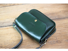 Cute White LEATHER Flip Side Bag Handmade WOMEN Phone Crossbody BAG Purse FOR WOMEN