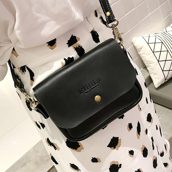 Cute White LEATHER Flip Side Bag Handmade - Bill Slots Detail