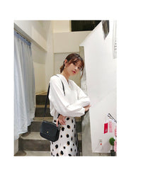 Cute White LEATHER Flip Side Bag Handmade WOMEN Phone Crossbody BAG Purse FOR WOMEN