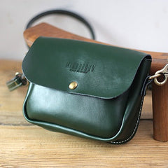 Cute Brown LEATHER Flip Side Bag Handmade WOMEN Phone Crossbody BAG Purse FOR WOMEN