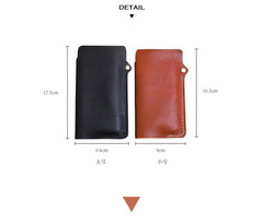 Cute Brown LEATHER Phone Case WOMEN Phone BAG with Neck Strap Slim Phone Shoulder Purse FOR WOMEN