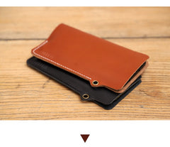 Cute Brown LEATHER Phone Case WOMEN Phone BAG with Neck Strap Slim Phone Shoulder Purse FOR WOMEN