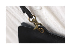 Cute Black LEATHER Phone Case WOMEN Phone BAG with Neck Strap Slim Phone Shoulder Purse FOR WOMEN