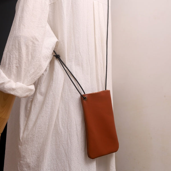 Cute Black LEATHER Side Bag Pouch Phone - Chain Detail