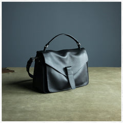 Cute Black Mini Leather Womens Satchel Handbag Small Satchel Shoulder Bag Small Satchel Bag for Women