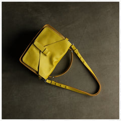 Cute Yellow Mini Leather Womens Satchel Handbag Small Satchel Shoulder Bag Small Satchel Bag for Women