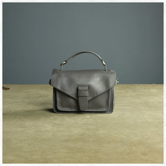 Cute Gray Mini Leather Womens Satchel Handbag Small Satchel Shoulder Bag Small Satchel Bag for Women