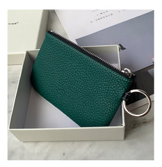 Cute Coffee Leather Small Change Wallet Women Keychain with Wallet Zipper Coin Wallet For Women