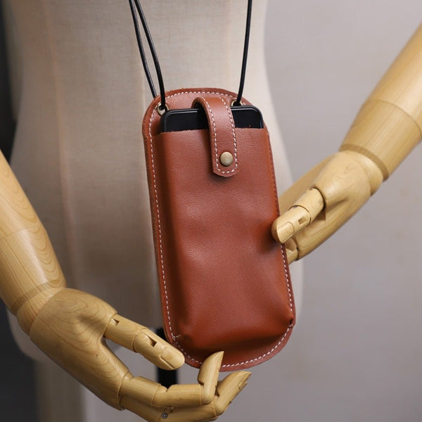 Cute Black LEATHER Phone WOMEN SHOULDER BAG - Side View