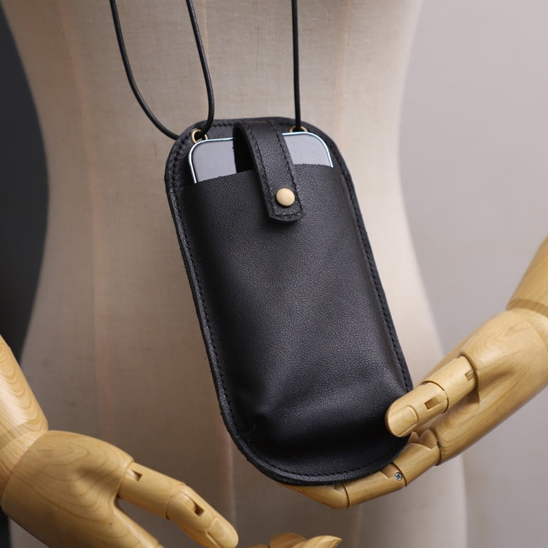 Cute Brown LEATHER Phone WOMEN SHOULDER BAG Slim Phone Crossbody Purse FOR WOMEN
