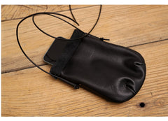 Cute Brown LEATHER Side Bag Phone WOMEN SHOULDER BAG Slim Phone Crossbody Pouch FOR WOMEN