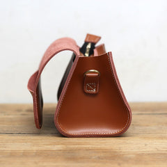 Cute Coffee LEATHER Small Side Bag Handmade WOMEN Crossbody BAG Phone Purse FOR WOMEN