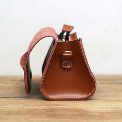 Cute Brown LEATHER Small Side Bag Handmade WOMEN Crossbody BAG Phone Purse FOR WOMEN