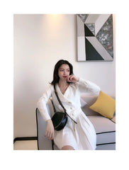 Cute Red LEATHER Around Side Bag Handmade WOMEN Circle Crossbody BAG Phone Purse FOR WOMEN