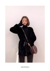Cute Brown LEATHER Around Side Bag Handmade WOMEN Circle Crossbody BAG Phone Purse FOR WOMEN