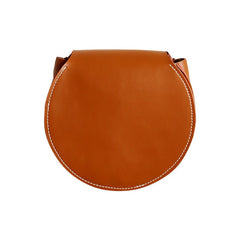 Cute Red LEATHER Around Side Bag Handmade WOMEN Circle Crossbody BAG Phone Purse FOR WOMEN