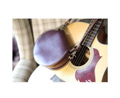 Cute Brown LEATHER Around Side Bag Handmade WOMEN Circle Crossbody BAG Phone Purse FOR WOMEN