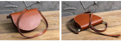 Cute White LEATHER Saddle SHOULDER Bag WOMEN Small Saddle Crossbody Purse FOR WOMEN