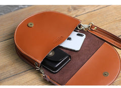 Cute White LEATHER Saddle SHOULDER Bag WOMEN Small Saddle Crossbody Purse FOR WOMEN