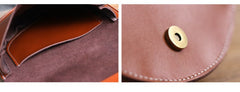 Cute White LEATHER Saddle SHOULDER Bag WOMEN Small Saddle Crossbody Purse FOR WOMEN