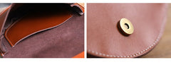Cute Brown LEATHER Saddle SHOULDER Bag WOMEN Small Saddle Crossbody Purse FOR WOMEN