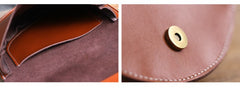 Cute Coffee LEATHER Saddle SHOULDER Bag WOMEN Small Saddle Crossbody Purse FOR WOMEN
