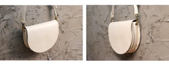 Cute Coffee LEATHER Saddle SHOULDER Bag WOMEN Small Saddle Crossbody Purse FOR WOMEN
