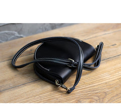 Cute White LEATHER Saddle SHOULDER Bag WOMEN Small Saddle Crossbody Purse FOR WOMEN
