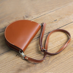 Cute Beige LEATHER Saddle SHOULDER Bag WOMEN Small Saddle Crossbody Purse FOR WOMEN
