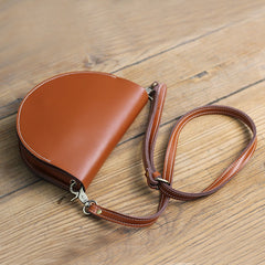 Cute Coffee LEATHER Saddle SHOULDER Bag WOMEN Small Saddle Crossbody Purse FOR WOMEN