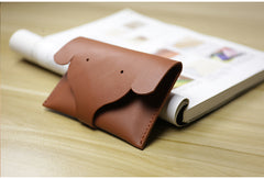 Cute Elephant Women Black Leather Coin Wallet Change Wallet Slim Elephant Coin Wallet For Women