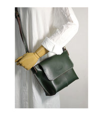 Cute Green LEATHER Side Bag Handmade WOMEN Green Crossbody BAG Phone Purse FOR WOMEN